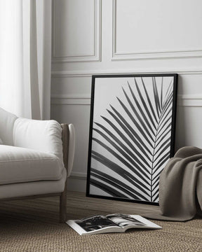 BW Palm Leaf Poster
