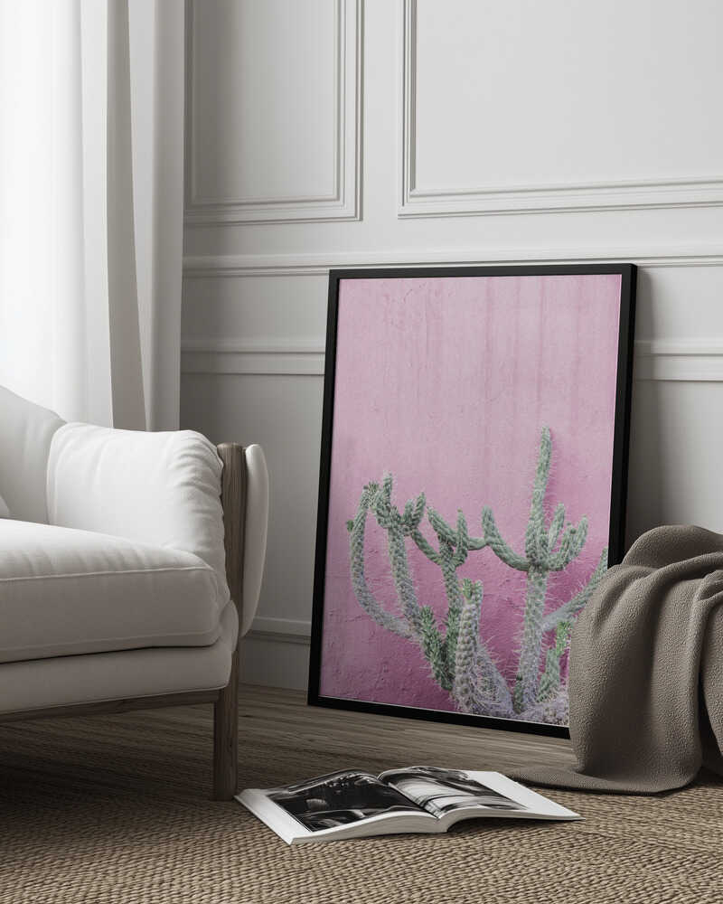 Cactus On Pink Poster