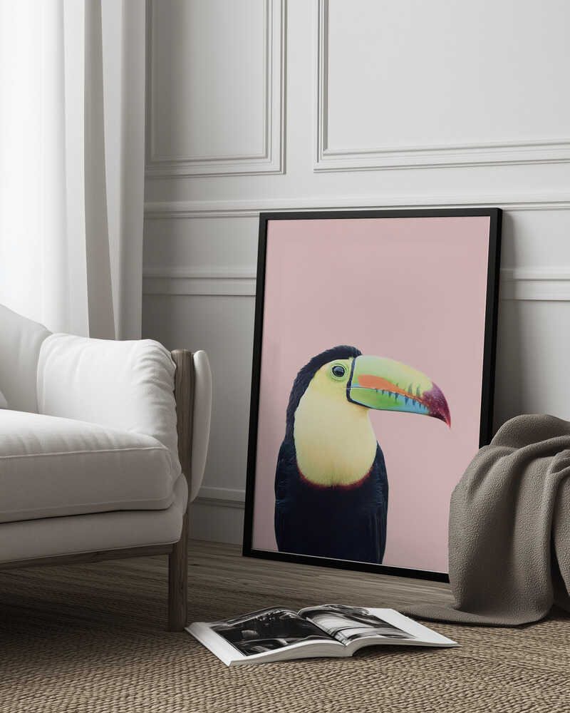 Toucan on Pink Poster