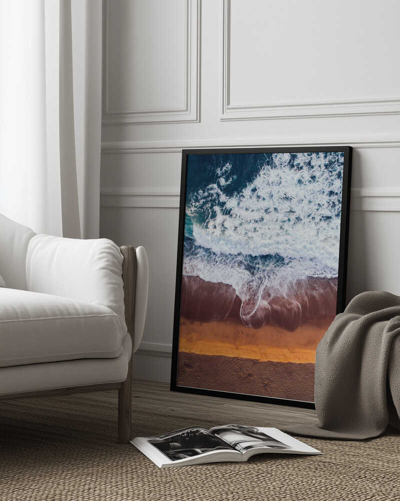 Beachscape With Waves Crashing Poster