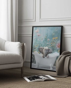 Blue Blossom Bath Poster