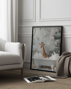 Giraffe Bubble Bliss Poster