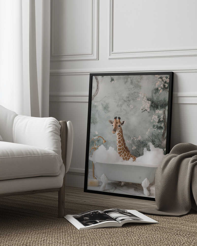 Giraffe Bubble Bliss Poster