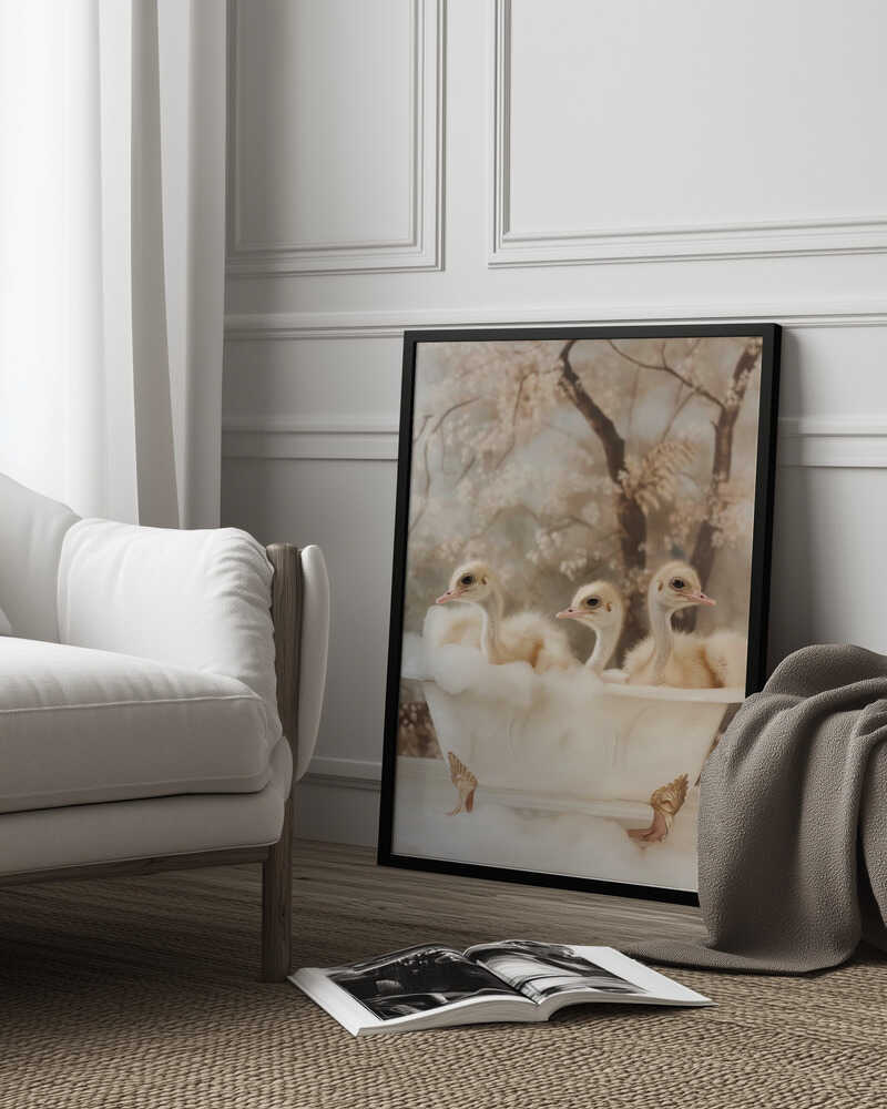 Bubbly Ostrich Trio Poster