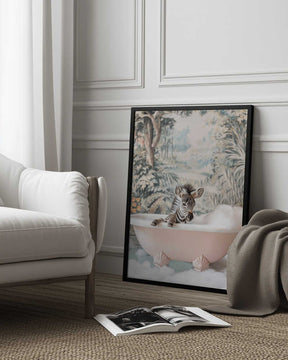 Zebra’s Bath Time Poster