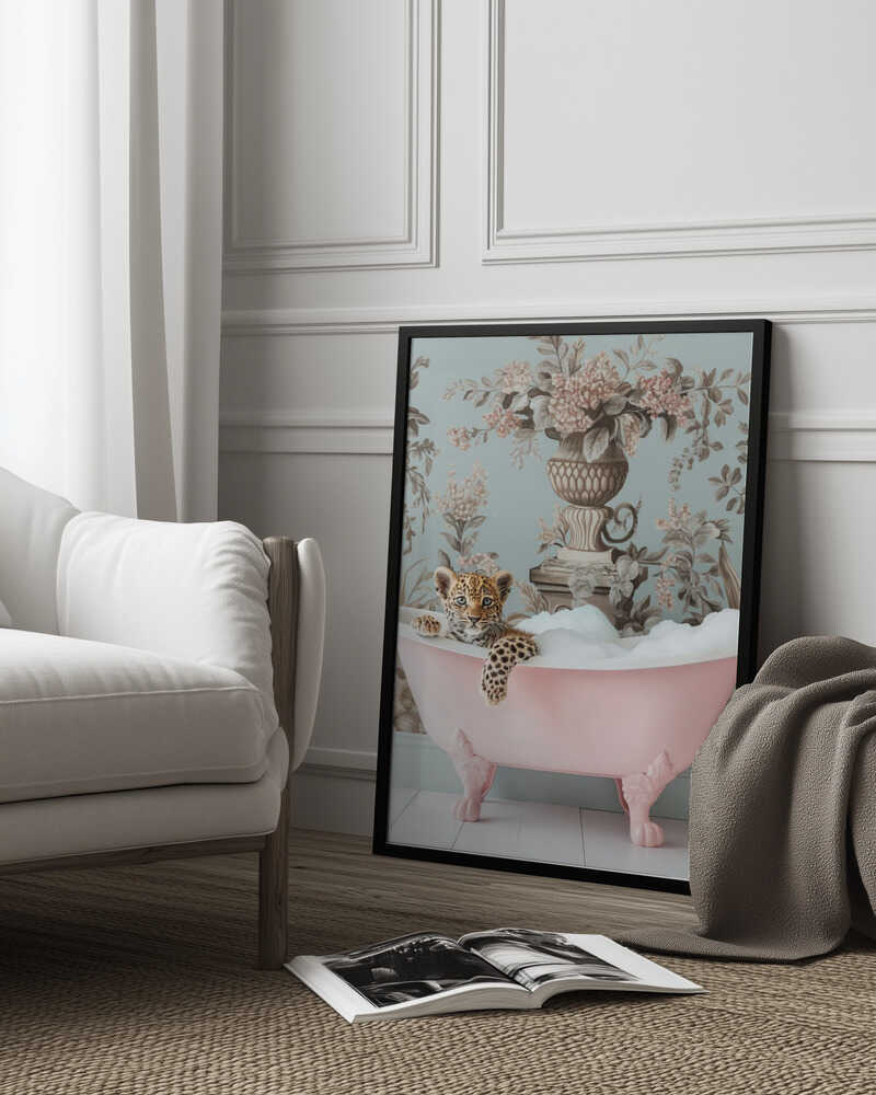 Leopard’s Pink Bubble Bath Poster