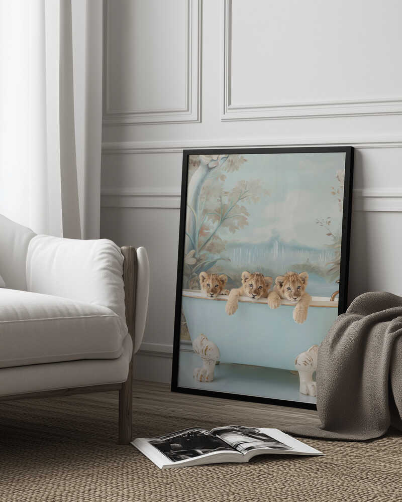 Blue Lagoon Lion Cubs Poster