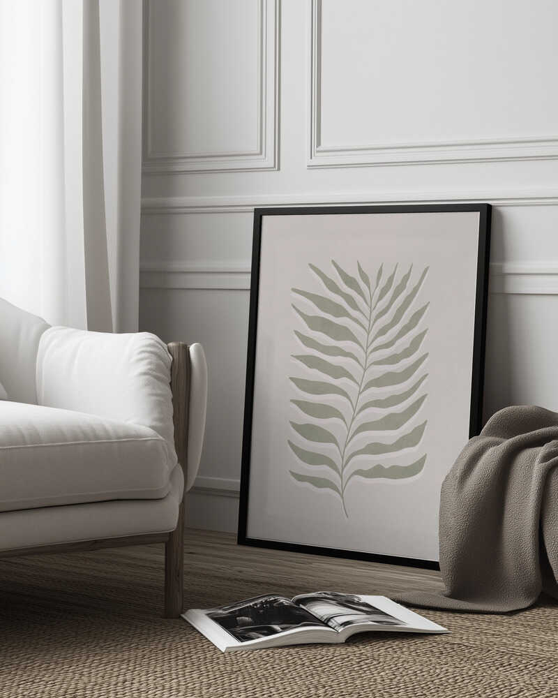 Olive Green Leaf Poster