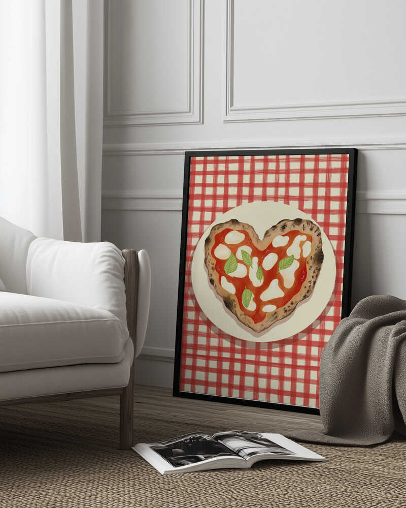 Pizza Heart checked Poster