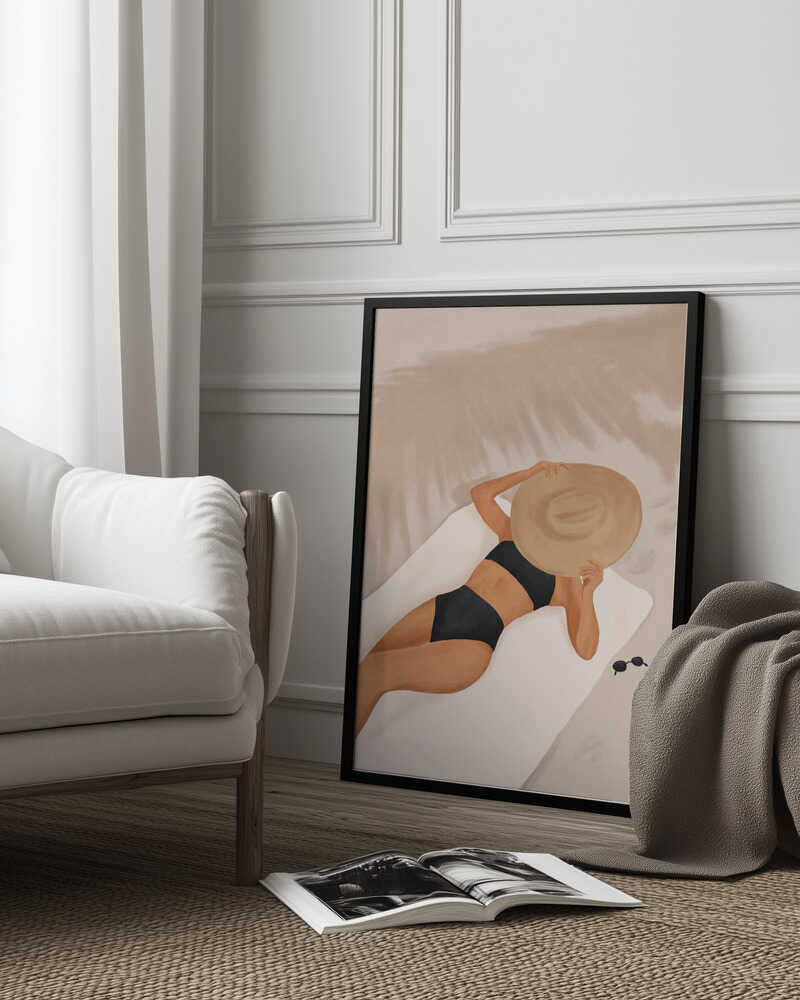 Serene Sunbathing Poster