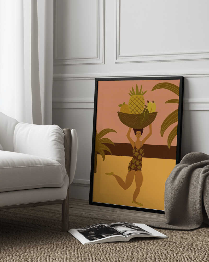 Tropical fruit at the beach Poster