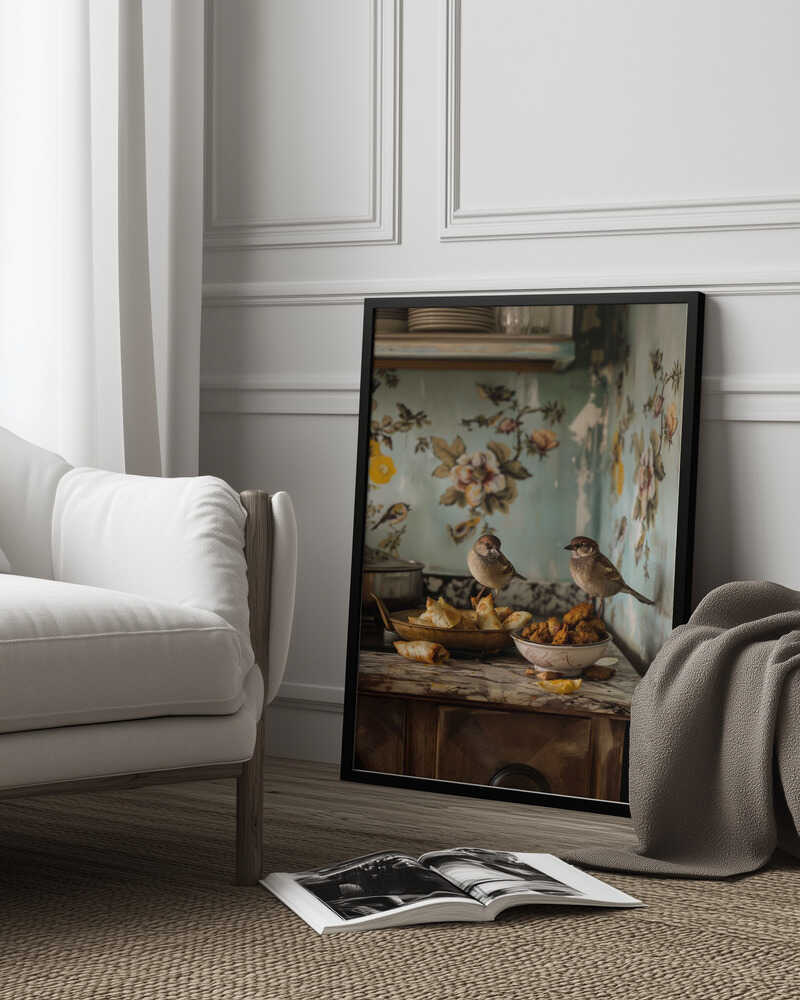 Sparrow Snack Time Poster