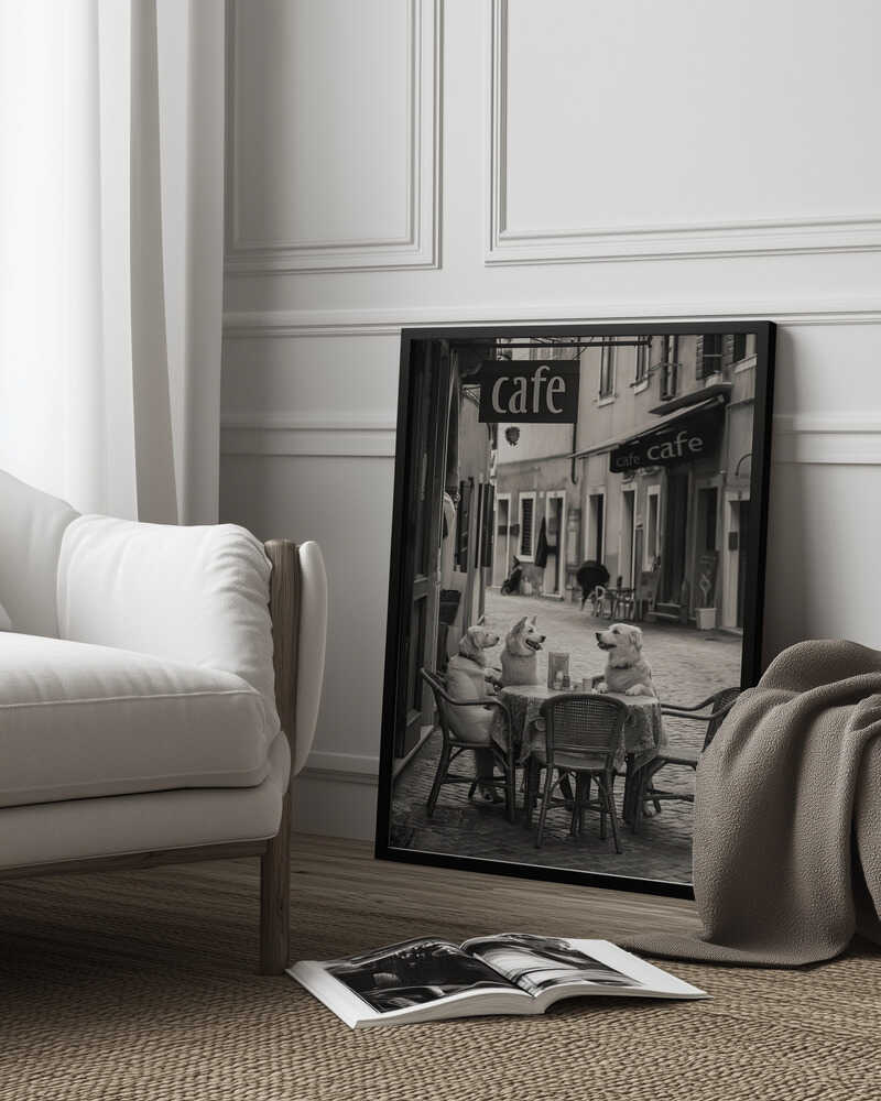 Café Morning Dogs Poster