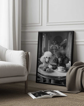Parisian Poodle Breakfast Poster