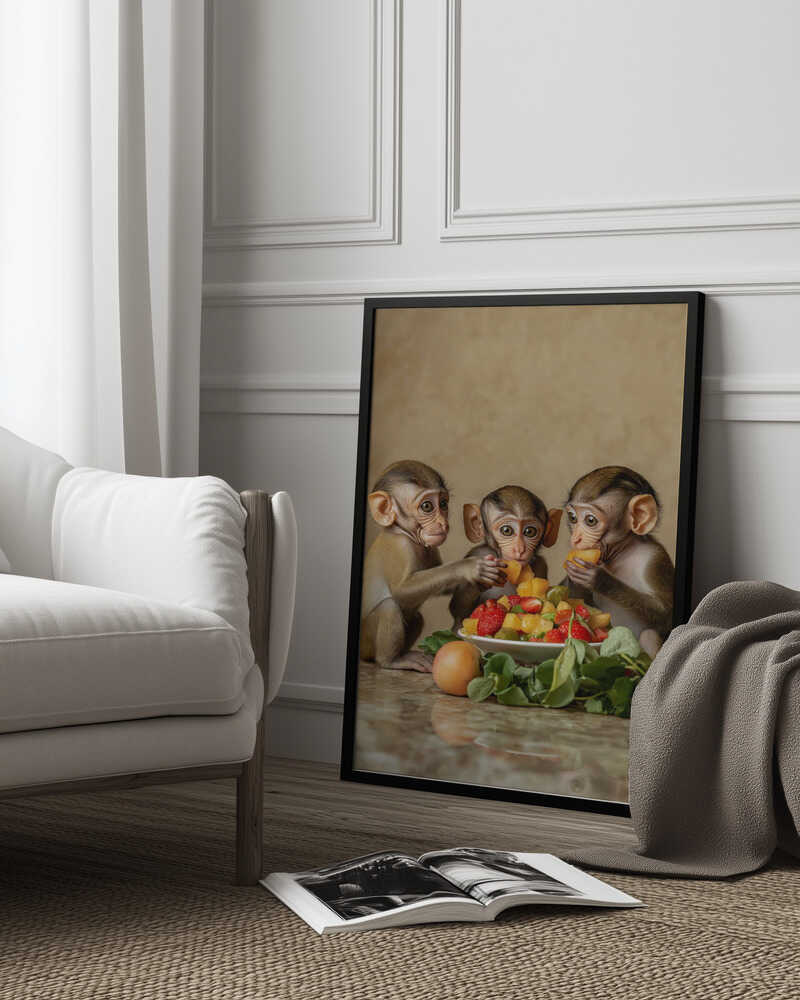 Little Monkey Feast Poster