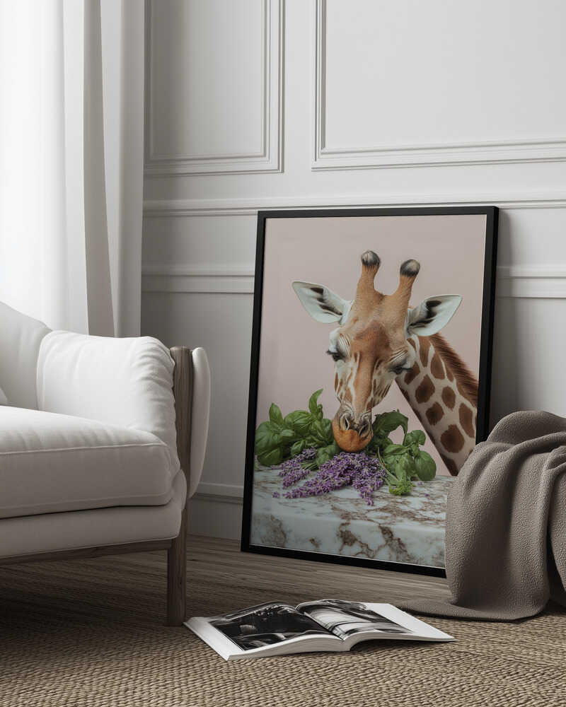 Giraffe’s Herbal Delight Poster