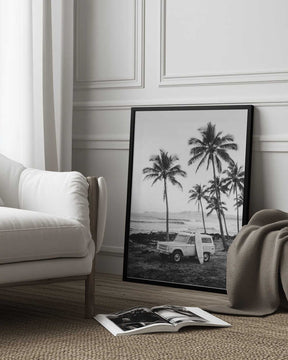 At the Beachbw Poster