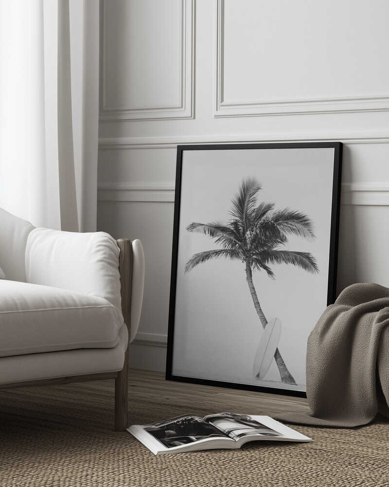 Palm Surfboard Poster