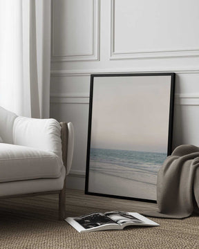 Warm Serene Beach Landscape Clear Sky Poster