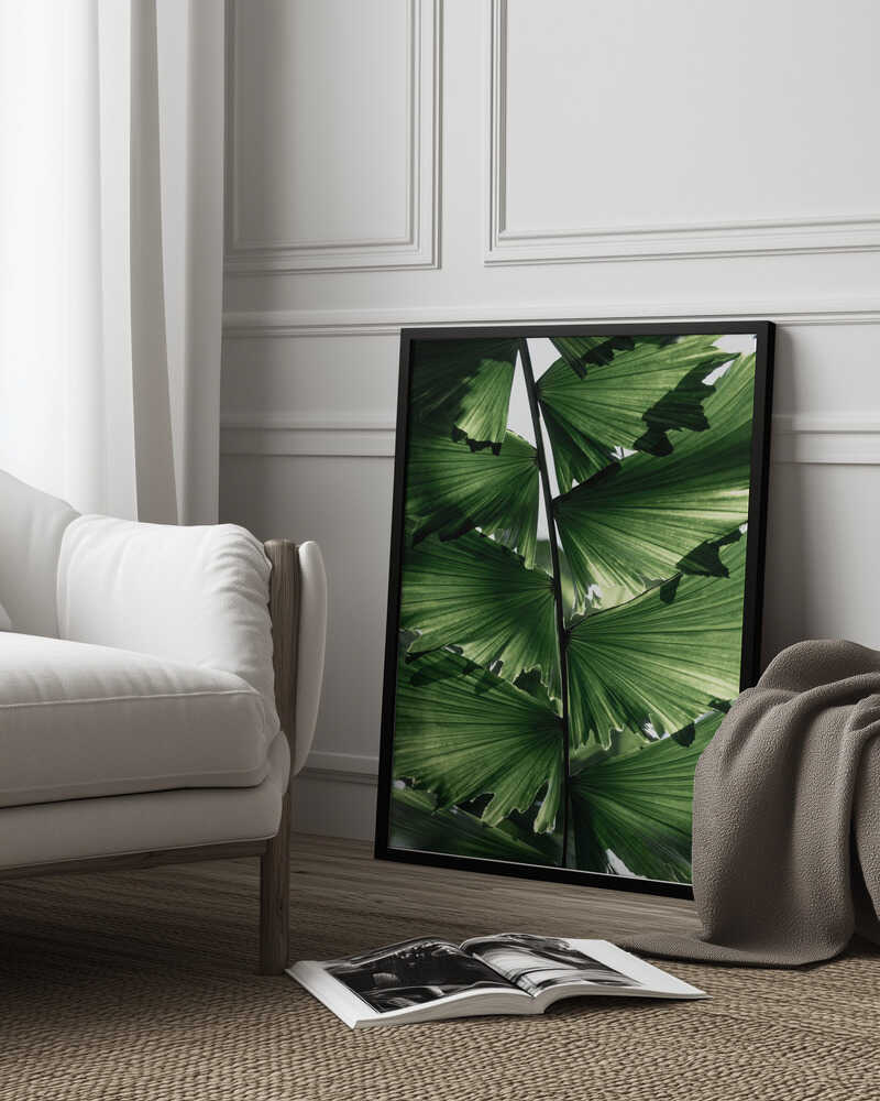 Tropical Green Palm Glow Poster