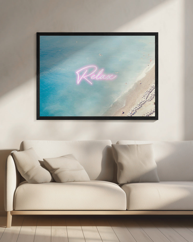 French Riviera Relax Neon Poster