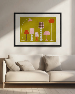 Mid Century Modern Lamps Poster