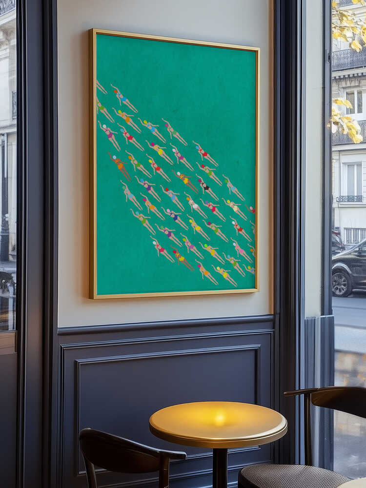 Racing Swimmers Poster