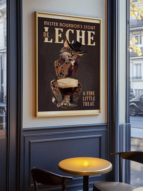 Bourbon De Leche Guinness Style Cat Art Poster