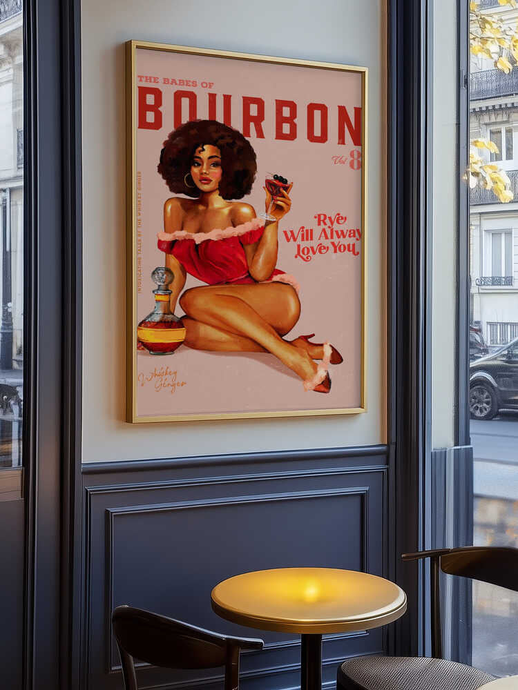 Babes of Bourbon Vol 8 Vintage Pinup Girl With Afro Poster