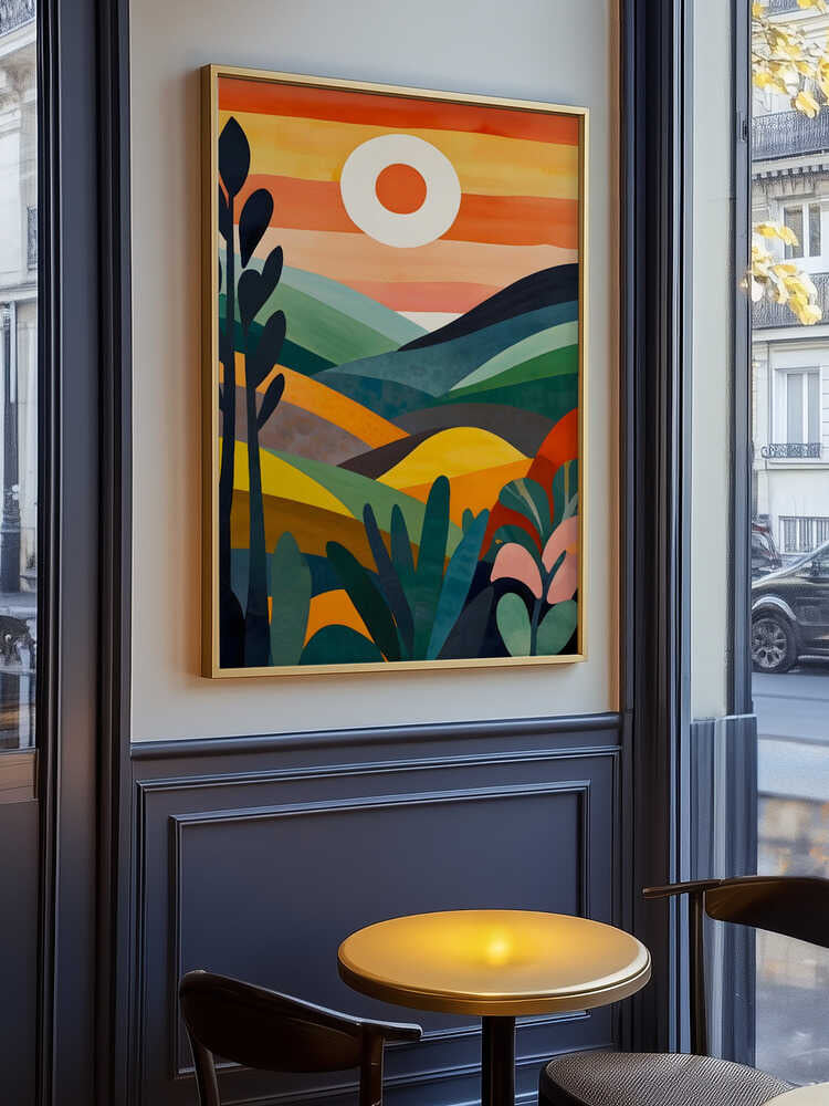 Sunrise Over Rolling Hills Poster