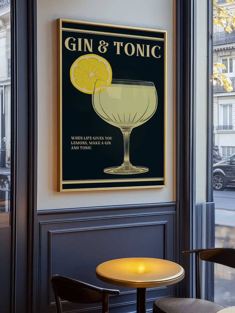 Vintage-style Gin And Tonic Artwork Poster