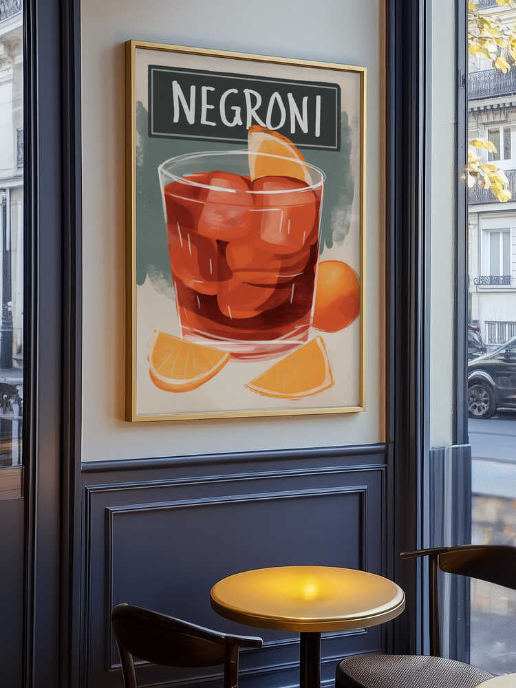 Vibrant Negroni Cocktail Poster