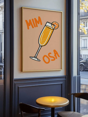 Illustration Of A Mimosa Cocktail Poster