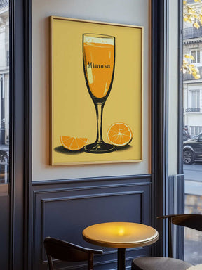 Illustration Of A Mimosa Cocktail Poster