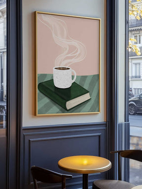 Coffee Cup on a Closed Book Poster