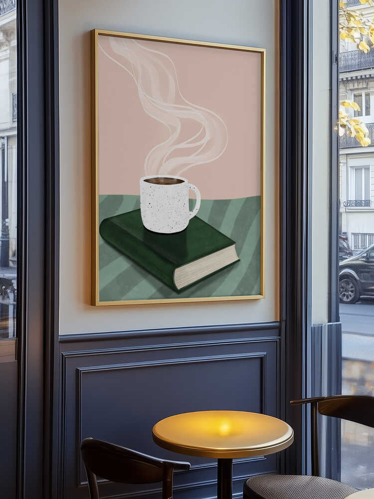 Coffee Cup on a Closed Book Poster