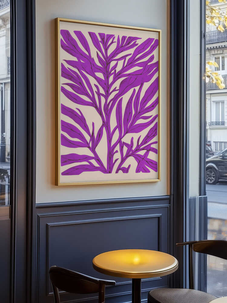 The Tree Branch with Purple Leaves Poster
