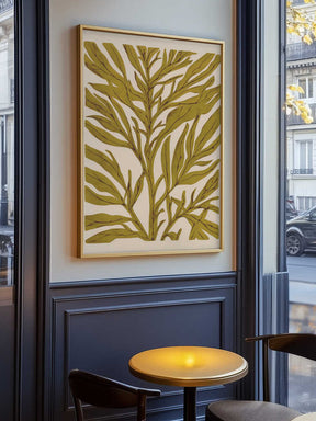 Golden Leaf Silhouette with Tree Branch Poster