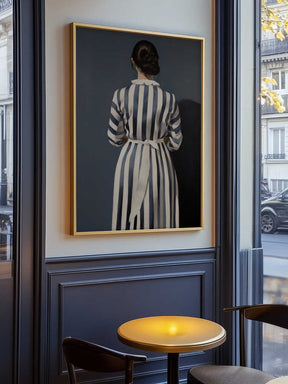 The Girl In Blue and White Striped Dress Poster