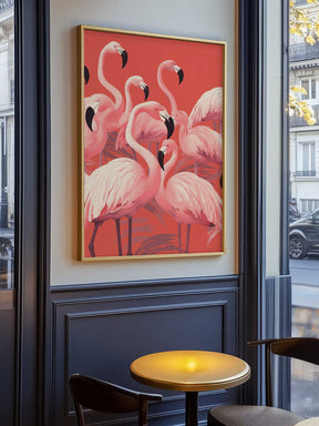 Vibrant Pink Flamingos Poster