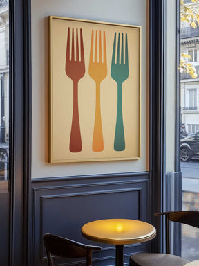 Colorful Fork Trio Poster