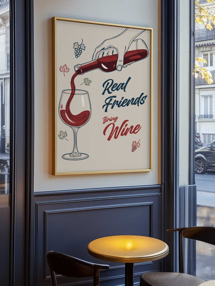 Real Friends Bring Wine Poster