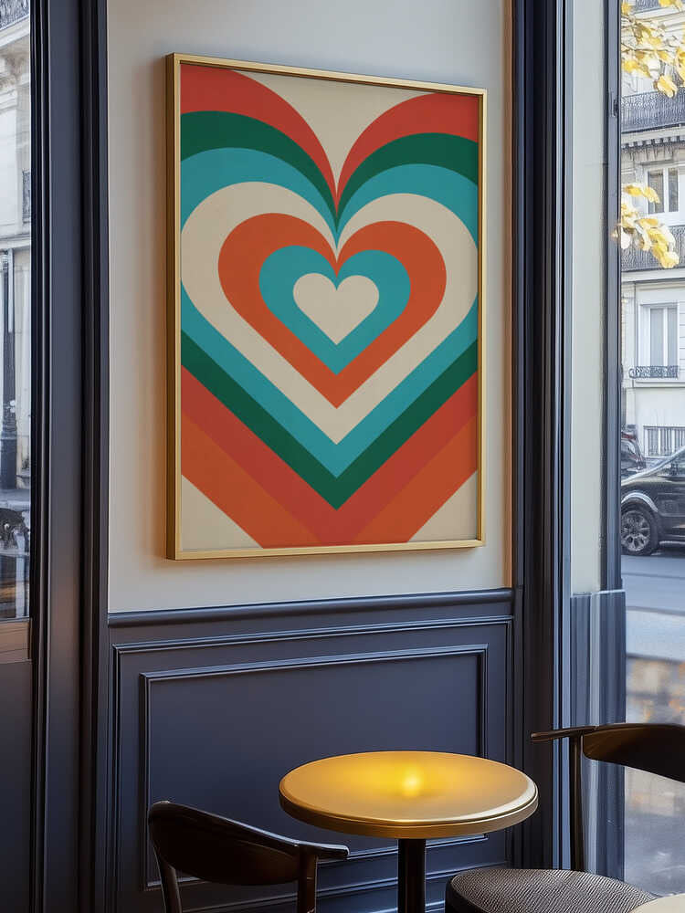 Concentric Hearts Poster