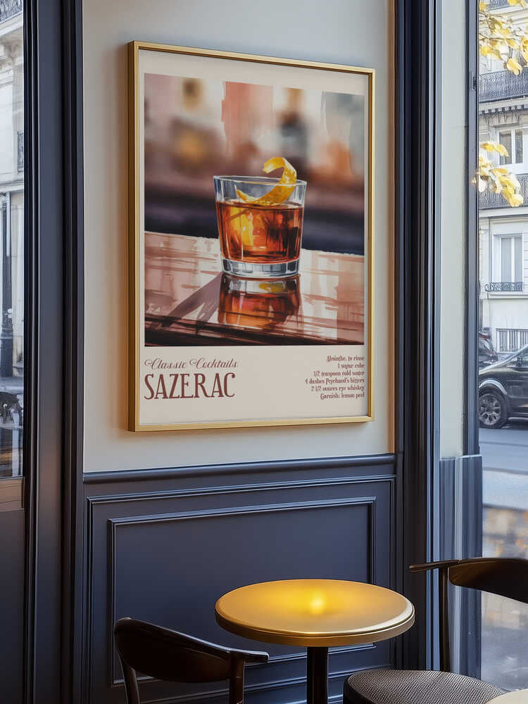 Classic Cocktails - Sazerac Poster