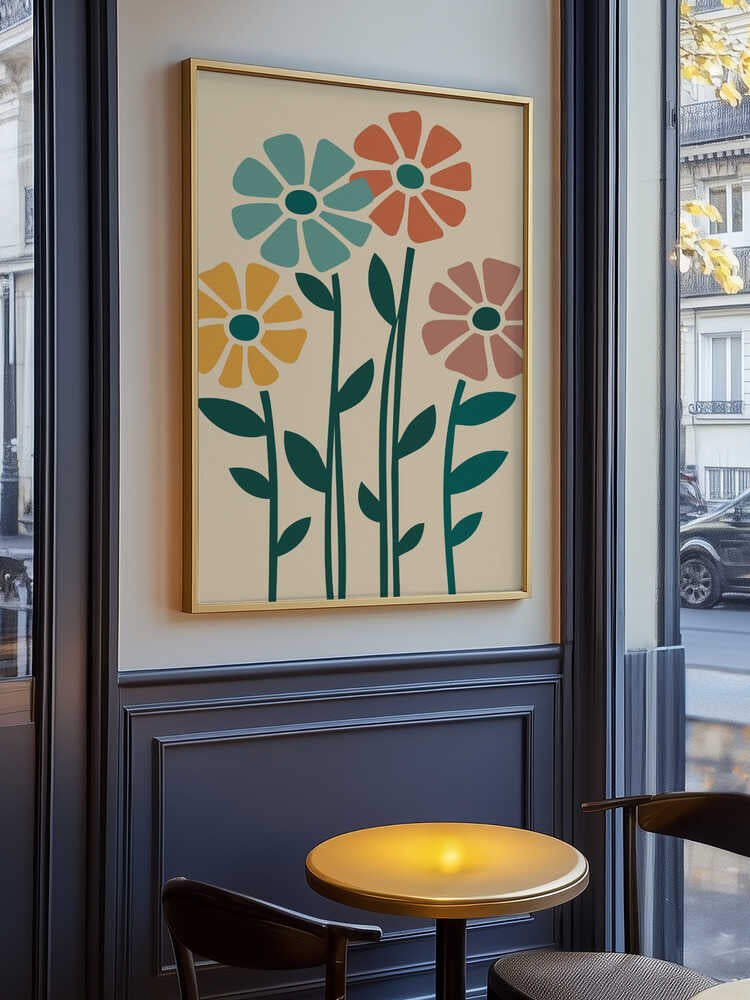 Boho Flowers Series No 5 Poster