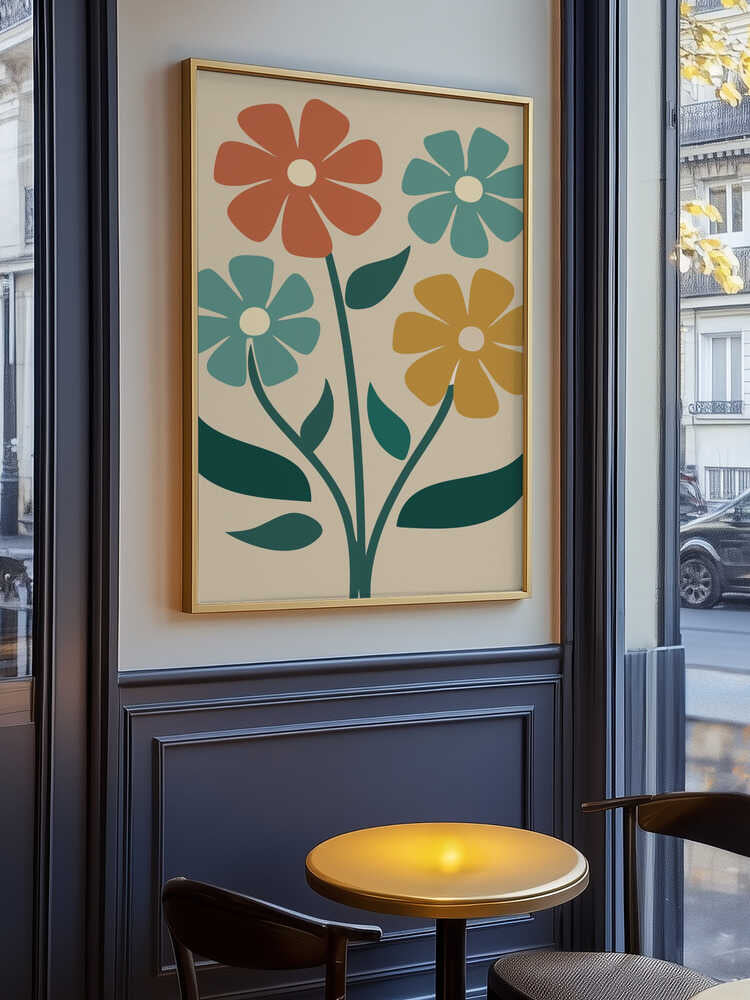 Boho Flowers Series No 4 Poster