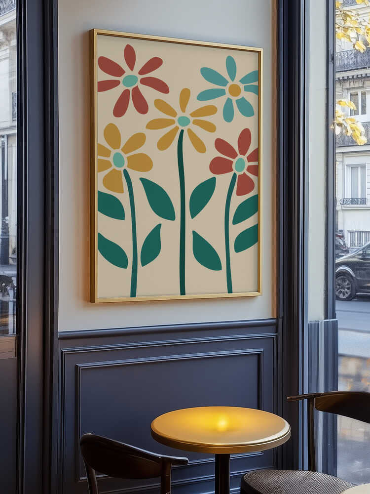 Boho Flowers Series No 3 Poster