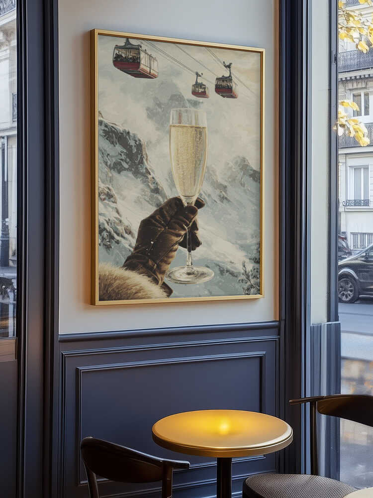 Bubbly Skiing Poster