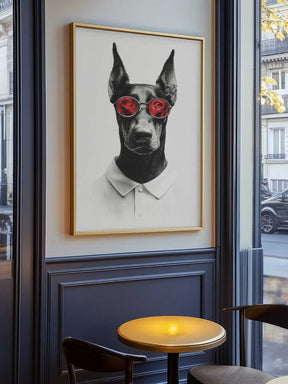 Doberman In Polo Shirt Poster