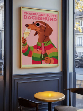 A3 Champagne Super Dachshund 01.png Poster